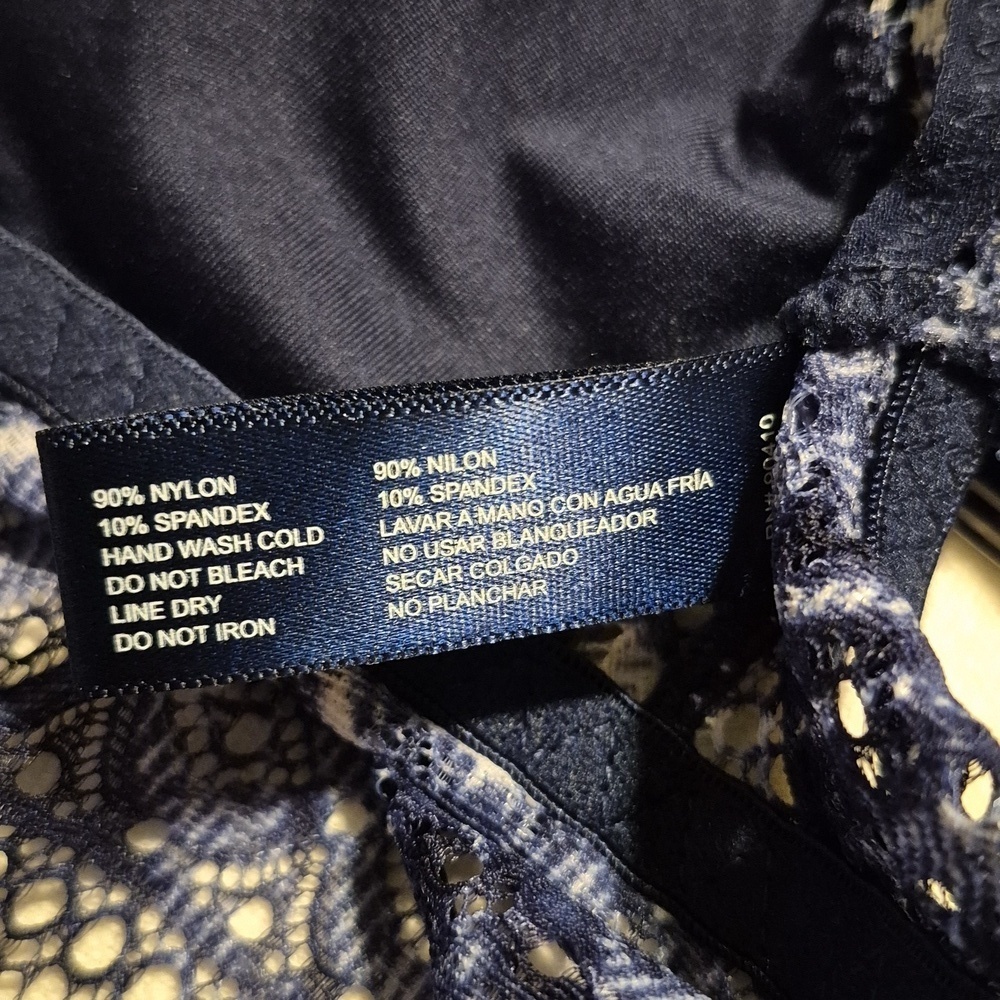 Nautica women's size Large blue plaid bralette light padded NWT - Picture 6 of 6